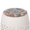 Transitional Roswell - Side Table With Tile Mosaic Top And Lace Cut Metal Frame - White - Image 9