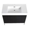 Minimalist 36" Freestanding Bathroom Vanity With Resin Sink And Storage Cabinet - Dark Oak - Image 14