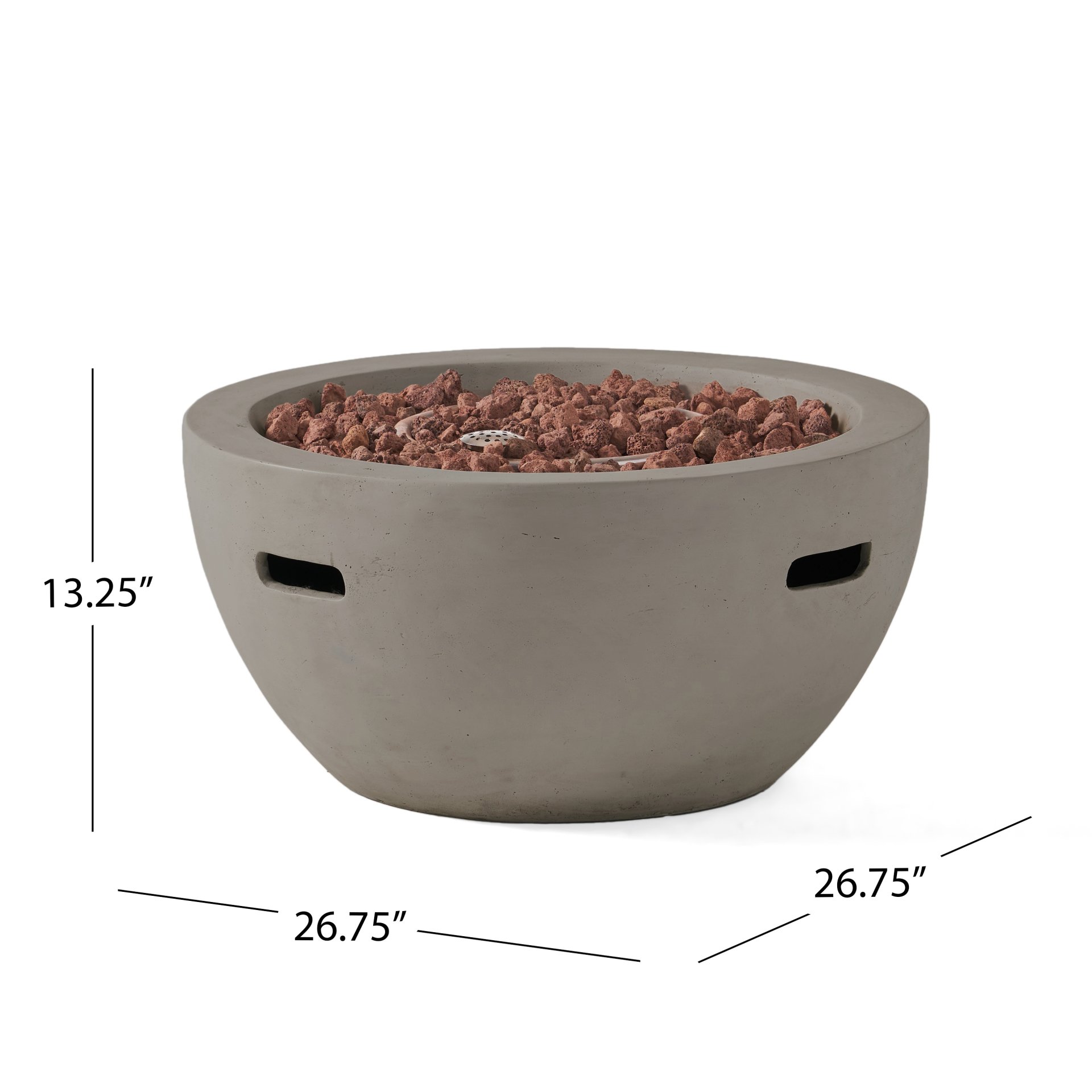 Bowl Shaped Propane Fire Pit 40000 Btu (Tank Cover Not Included) - Light Gray - Image 3