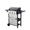 3 Burner Propane Gas Bbq Grill, 25650Btu Output With Wire Enamel Cooking Grids For Outdoor Barbecue, Foldable Side Table, Stainless Steel - Black / Silver - Image 7