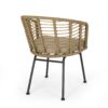 Randy - Modern Wicker Chair With Water Resistant Cushions - Brown / Beige - Image 8