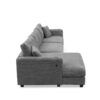 Oversized Corduroy Sectional Sofa, L Shaped Cloud Couch With USB Charging Port, Cup Holder, Deep Seat Sofa Bed With Chaise, Comfy Indoor Furniture - Gray - Image 5