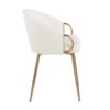 Claire - Contemporary / Glam Chair (Set of 2) - Gold / White - Image 3