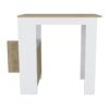 Kitchen Island Three Open Side Storage Shelves And One Push-To-Open Cabinet - White / Macadamia - Image 6
