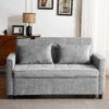 Loveseat Sofa Pull Out Sofa Bed Sleeper Sofa With A Reversible Backrest Cushion, Side Pockets, 2 USB Ports And A Phone Holder For Living Room - Gray - Image 5