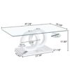 Contemporary Style Glass Top Coffee Table With White Base Suitable For Living Rooms And Lounge Areas - White - Image 3