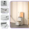 2 Drawer Vertical File Cabinet With Lock For A4 Legal / Letter Size - White - Image 7