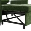 Convertible Loveseat Sofa Bed With Adjustable Backrest USB Ports Phone Holder Side Pockets Chenille - Green - Image 24