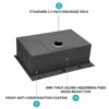28 X 22" Drop In Kitchen Sink With 16 Gauge Stainless Steel And Deep Single Bowl - Gunmetal Black - Image 7