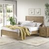 Albany - Twin Bed Frame With Headboard, Heavy Duty Modern Rustic Twin Size Bed Frames - Walnut - Image 4