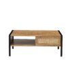 40.16" Rattan Coffee Table, Sliding Door For Storage, Metal Legs, Modern Table For Living Room - Natural - Image 6