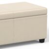 Avalon - Extra Large Storage Ottoman Bench - Satin Cream - Image 8