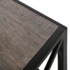 Industrial Style Coffee Table For Bedroom & Living Room With Tempered Glass & Wood Grain - Wood - Image 12