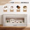 Guinea Pig Cages, Hamster Cage Wood With Independent Storage Cabinet, House For Rat Chinchilla With Guinea Pig Hutch And Bridge, Openable Top With Acrylic Sheets - Natural Wood - Image 5