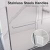 Semi Frameless Double Sliding Shower Door With 1 / 4" Sgcc Tempered Glass - Chrome - Image 10