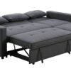 Zoey - Linen Convertible Sleeper Sofa With Side Pocket - Dark Gray - Image 3