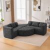 Boneless - Couch Modular Sectional Sofa With Deep Seating, Curved Design - Black - Image 8