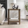 Rustic Industrial X 2 Tier Side Table - Rustic Oak - Image 5