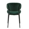 Boucle Dining Chairs, Modern Dining Room Chairs With Black Metal Legs, Armless Kitchen Chair For Dining Room, Living Room (Set of 4) - Dark Green - Image 9