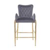 Velvet Fabric Counter Height Bar Stools (Set of 2) With Legs And Footrests, 28.75" - Gray - Image 8