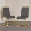 Dining Chairs (Set of 4), Side & Kitchen Chairs With Gold Frame, Padded Seat High Back, For Dining, Kitchen & Living Room - Dark Gray - Image 7