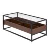 Display Contemporary Coffee Table - Black / Walnut / Clear - Image 3