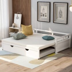 Extending Daybed With Trundle, Daybed With Trundle - White