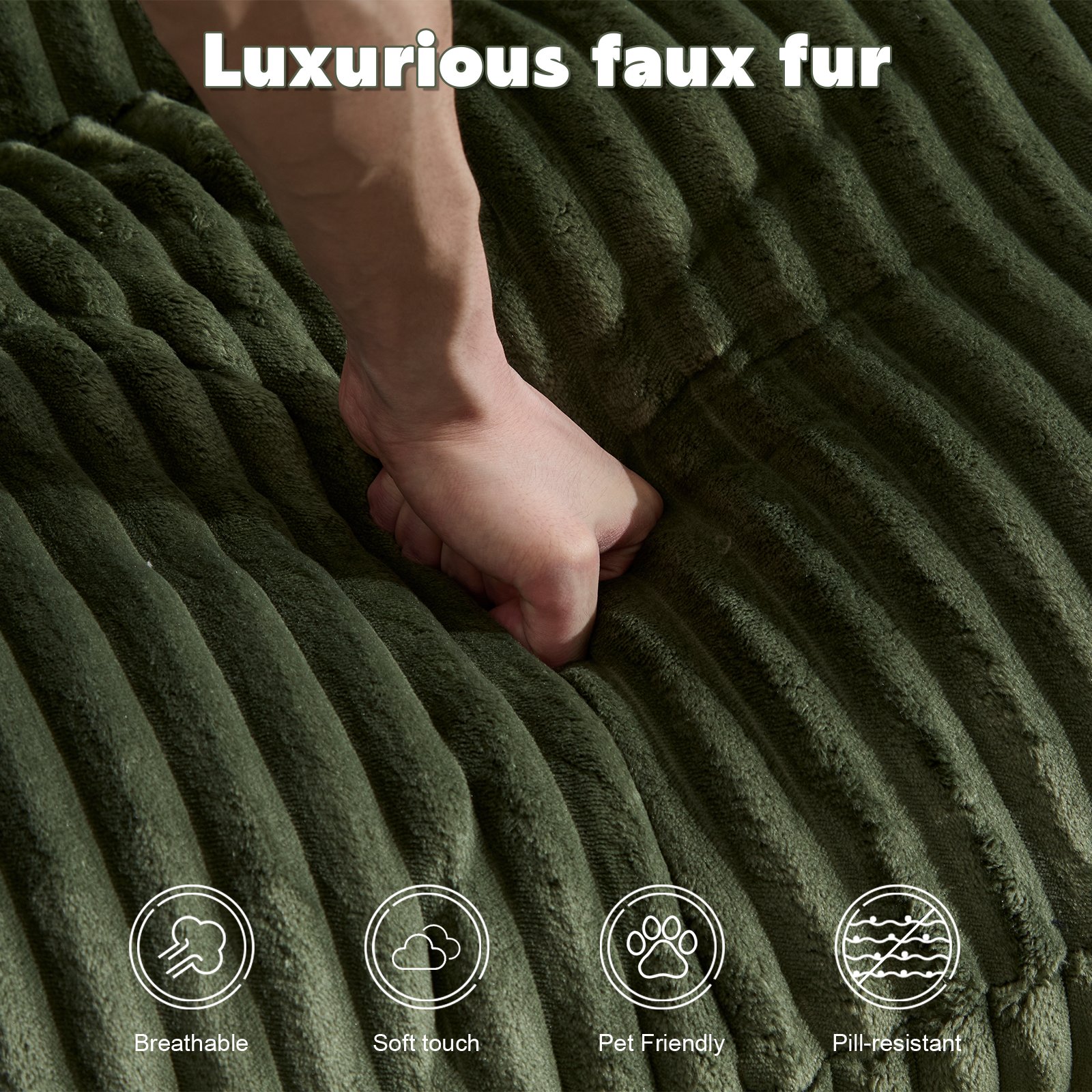 Double Chaise Lounge Chair Indoor, Oversized Upholstered Sleeper Cloud Couch, Deep Seat Sofa Bed - Green - Image 6