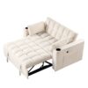 Multi Functional Sofa Bed With Cup Holder And USB Port For Living Room Or Apartments - Milk White - Image 16