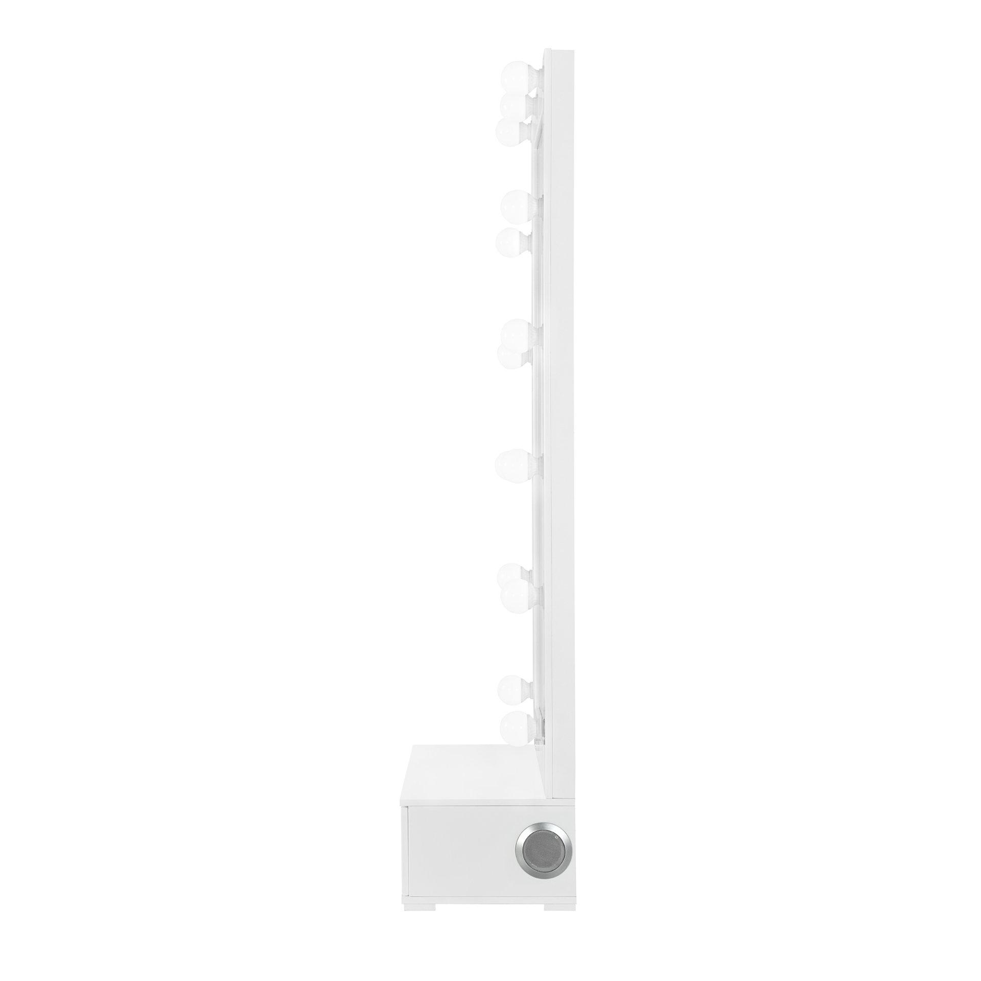 Elisa - Narrow Tall Mirror With Speaker And Drawer - White - Image 6