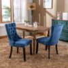 Nikki - Modern, High-End Tufted Solid Wood Contemporary Velvet Upholstered Dining Chair With Wood Legs Nailhead Trim (Set of 2) - Blue - Image 13