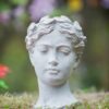 Greek Style Cement Head Planter Indoor Outdoor Home, Garden Decor - Gray - Image 6