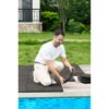 Acacia Hardwood Interlocking Deck Tiles, Striped Pattern - Dark Brown - Image 5
