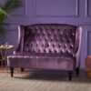 Nurturing - Upholstered Loveseat With Wing Back And Diamond Tufting - Raisin - Image 5