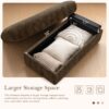 Oversized Chaise Lounge Indoor Rabbit Fur Sofa Bed With Storage Ottoman And Armrests Cup Holders With Deep Seat - Brown - Image 21