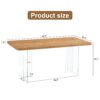 Modern Minimalist Wooden Table With Acrylic Legs For Dining, Living Rooms, And Kitchens - Wood - Image 3