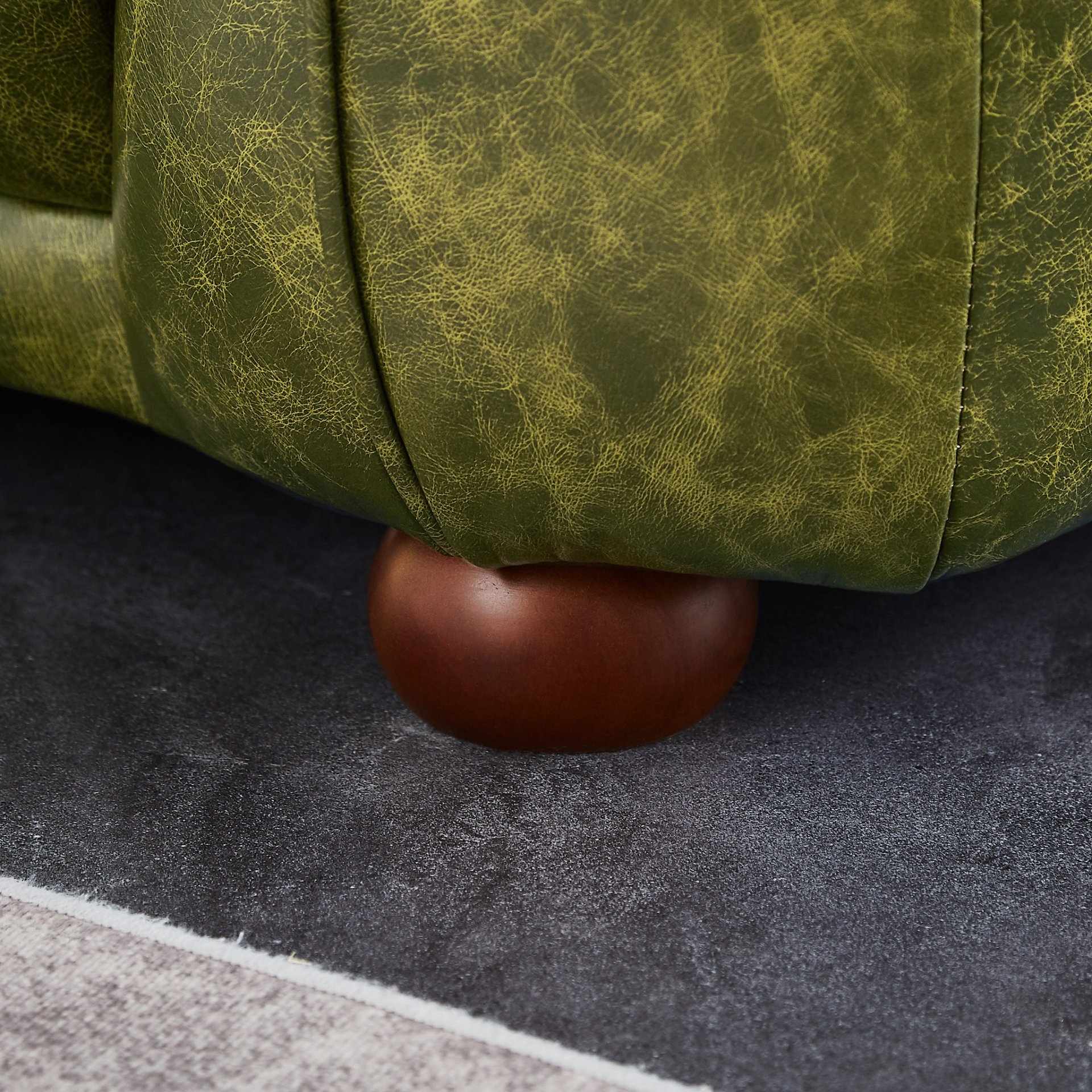 Marlon - Luxury Italian Leather Sofa - Green - Image 3