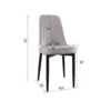 Modern (Set of 2) Dining Chairs With High Quality And Cushions Metal Legs - Gray - Image 3
