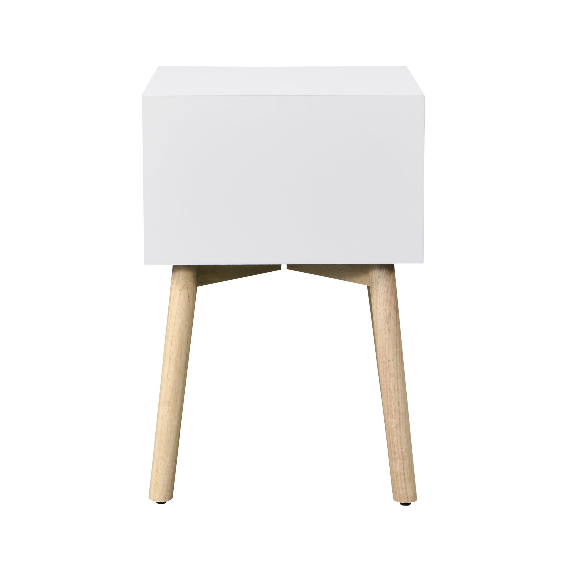 Modern Side Table With 2 Drawer, Mid-Century Storage Cabinet For Bedroom - White - Image 6