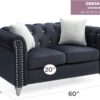 Stylish Contemporary Loveseat - Black - Image 3