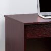 Three Locking Drawers On Metal Glides Student Desk Work Desk Modesty Panel Metal Bar Handles - Mahogany - Image 4