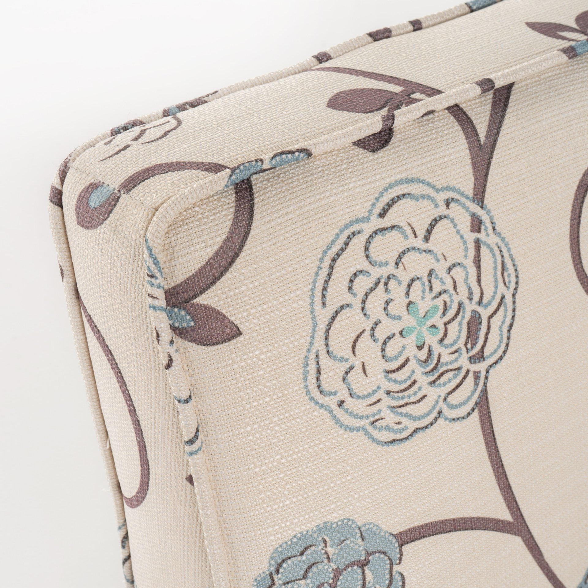 Contemporary Loveseat With Upholstered Fabric And Birch Wood Legs - White / Multi - Image 11