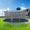 14Ft Trampoline For Adults & Kids With Basketball Hoop, Outdoor Trampolines With Ladder And Safety Enclosure Net For Kids And Adults - Blue - Image 14