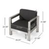 Aviara - Luxurious Outdoor Club Chair Low Profile Deep Seating - Silver - Image 3