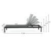 Outdoor Chaise Lounge Chair (Set of 2), Aluminum Adjustable Outside Chair For Pool Patio Beach Yard, All Weather Use UV Resistant 400Lbs Weight Capacity - Black - Image 3