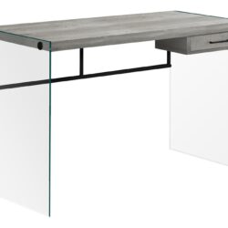 Computer Desk For Home Office, Storage Drawers, Modern - Gray