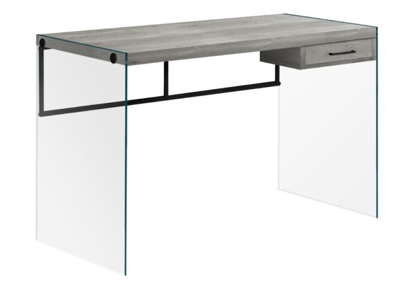 Computer Desk For Home Office, Storage Drawers, Modern - Gray
