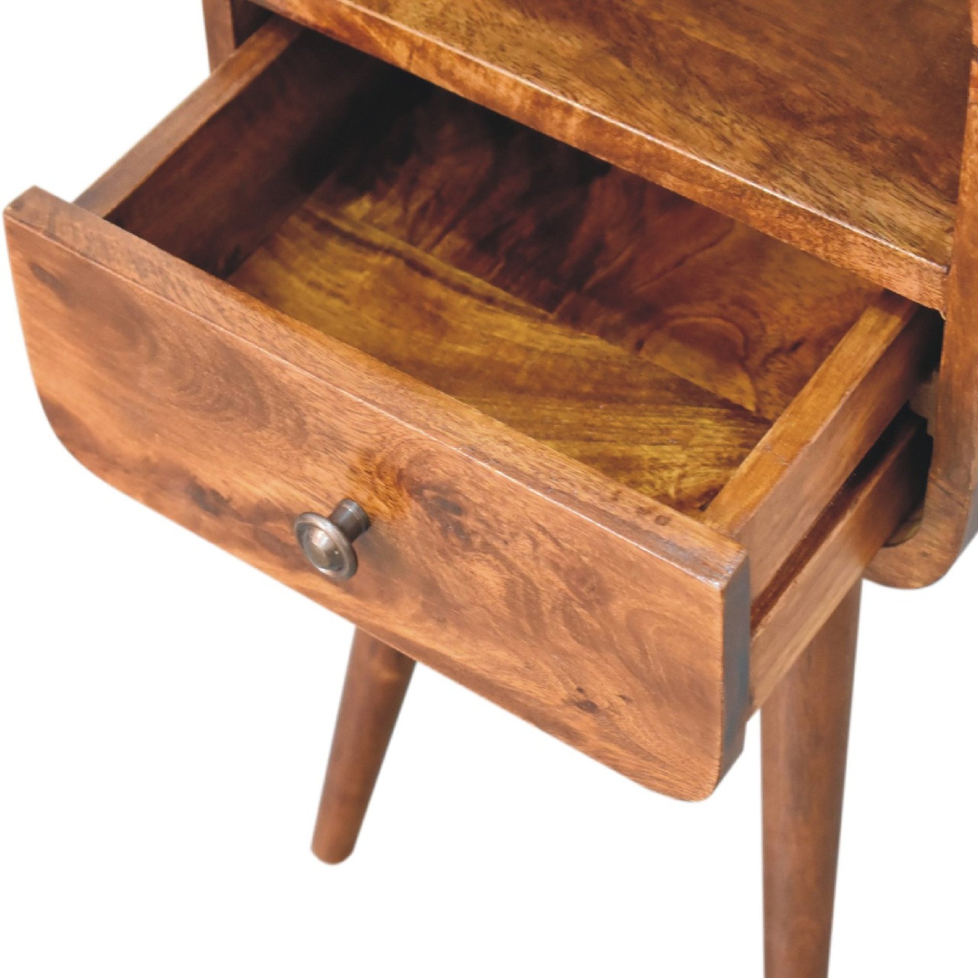 Mini Curve Open Bedside Table - Chestnut - Image 4