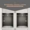 Frameless Shower Door, Sliding Shower Door, With Premium Thick Tempered Glass Shower Enclosure, Double Side Easy Clean Coat, Finished With Buffer - Chrome - Image 4