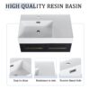 Modern Style 30" Wall Mounted Bathroom Vanity With Resin Sink And Storage Rack Plywood - Black Chestnut - Image 7